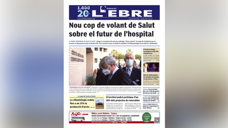 La revifada de la polèmica sobre el futur de l’hospital, a la portada de l’edició en paper del Setmanari L’EBRE