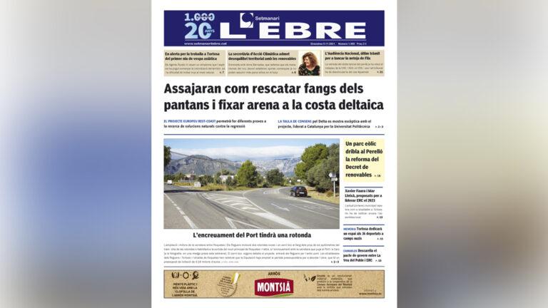 Un projecte europeu que assajarà solucions naturals per al Delta, a la portada en paper del Setmanari L’EBRE