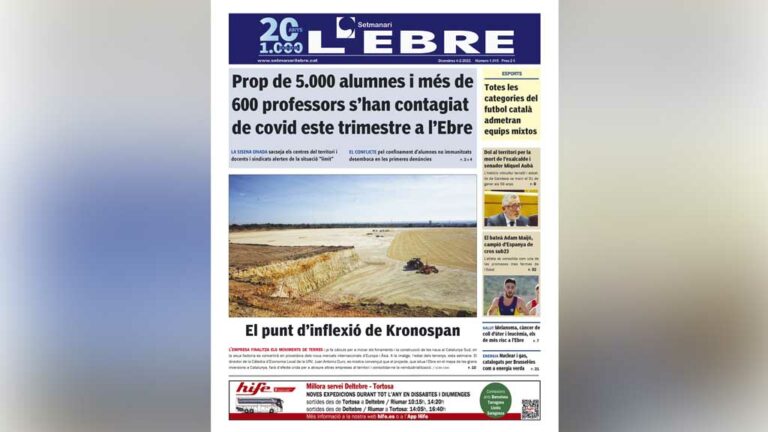 L’impacte de la sisena onada als centres educatius, a la portada en paper del Setmanari L’EBRE