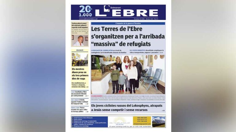 L’impacte de la guerra d’Ucraïna torna a protagonitzar la portada de l’edició en paper Setmanari L’EBRE