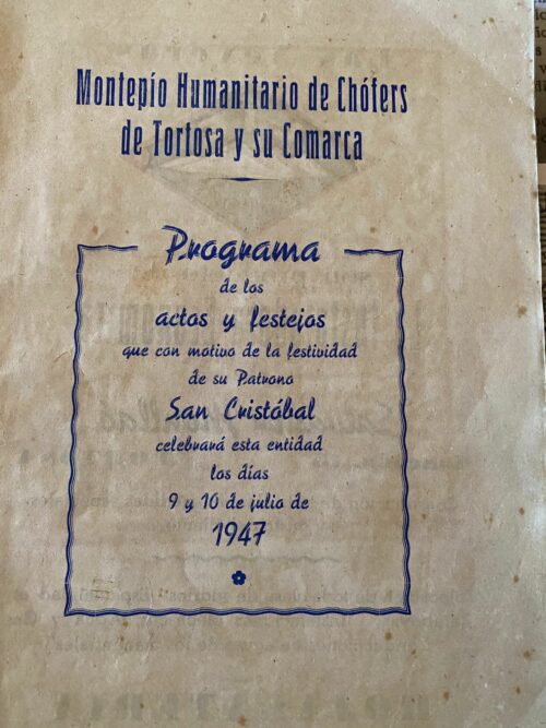 Programa de les festes del Montepio de l’any 1947.