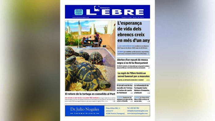 L'esperança de vida a l'Ebre i les tortugues al Port, a la portada del Setmanari l'Ebre
