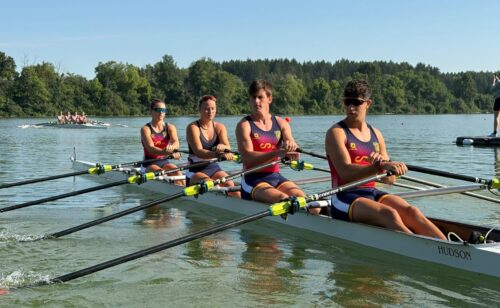 Martina Moya i Aleix Rangel han pujat al tercer esgraó amb el quatre scull mixt al Mundial Universitari de Rem. 